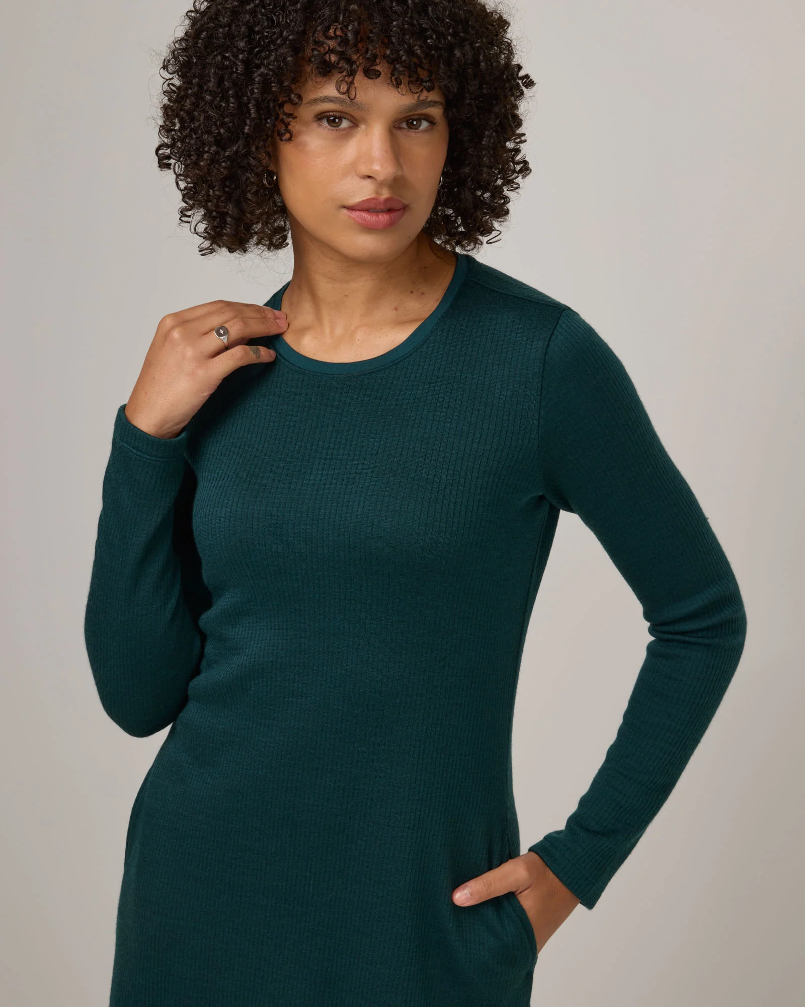 Bethany Double Knit Ribbed Dress - Image 4