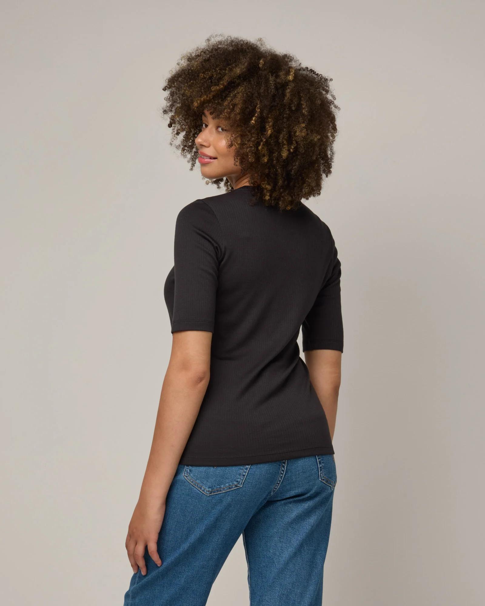 Celine Ribbed Elbow Sleeve Tee - Image 3