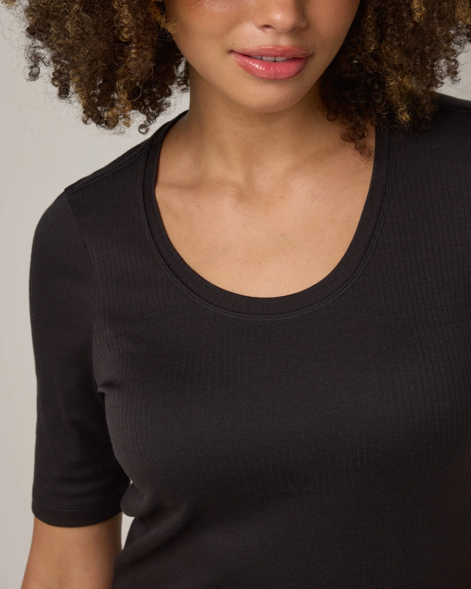 Celine Ribbed Elbow Sleeve Tee - Image 4