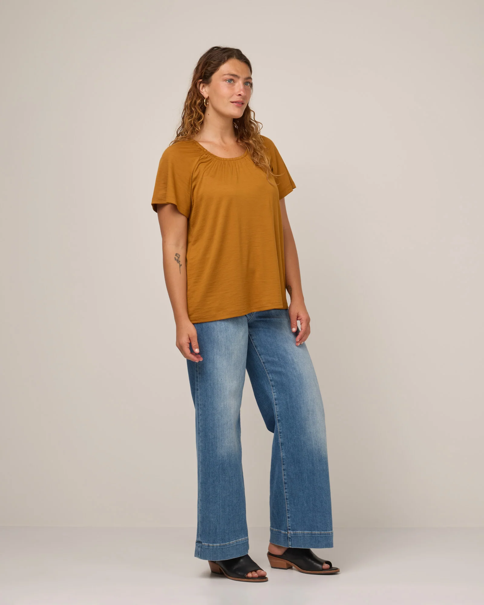 Lilah Signature Gathered Neck Tee - Image 2