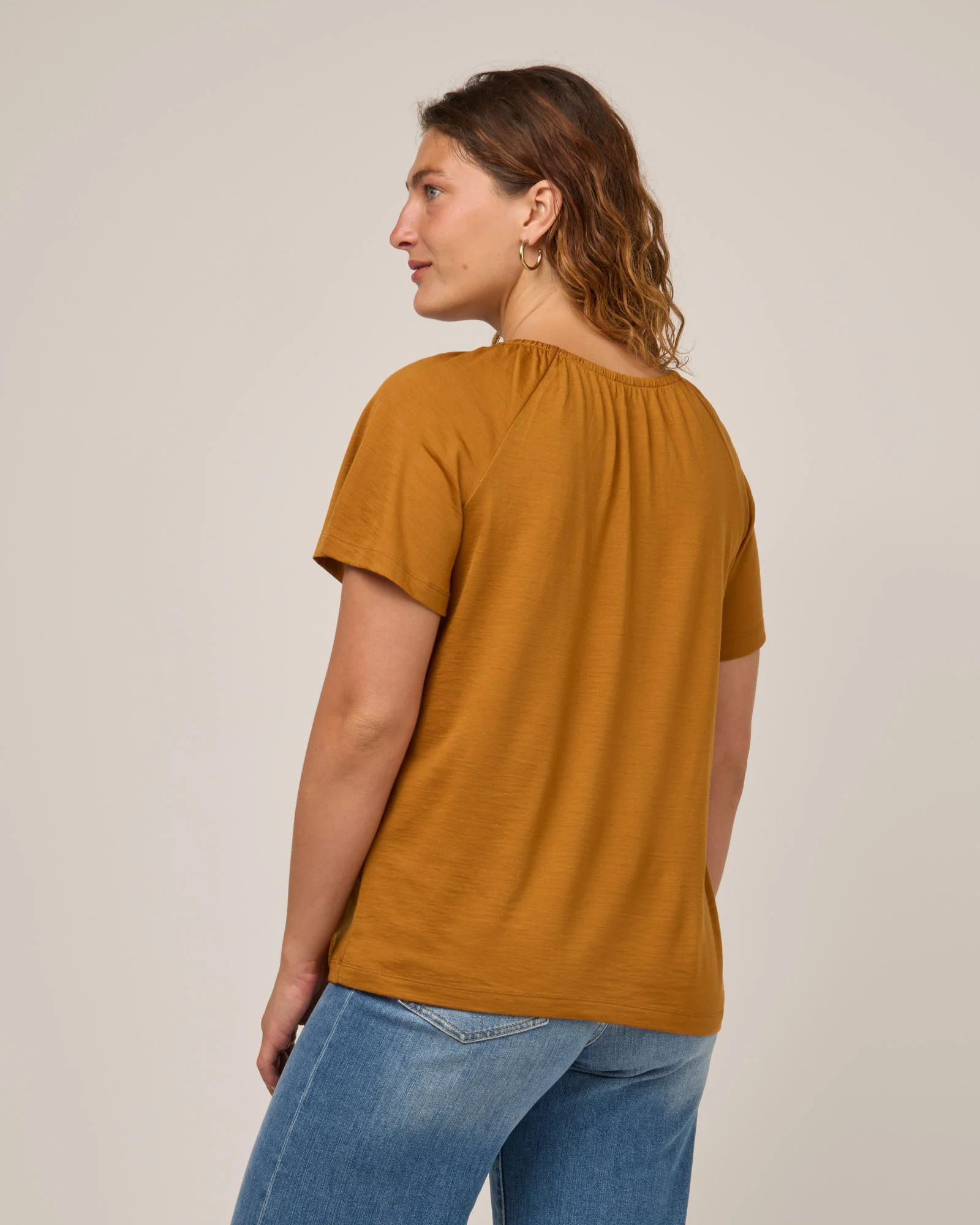 Lilah Signature Gathered Neck Tee - Image 3