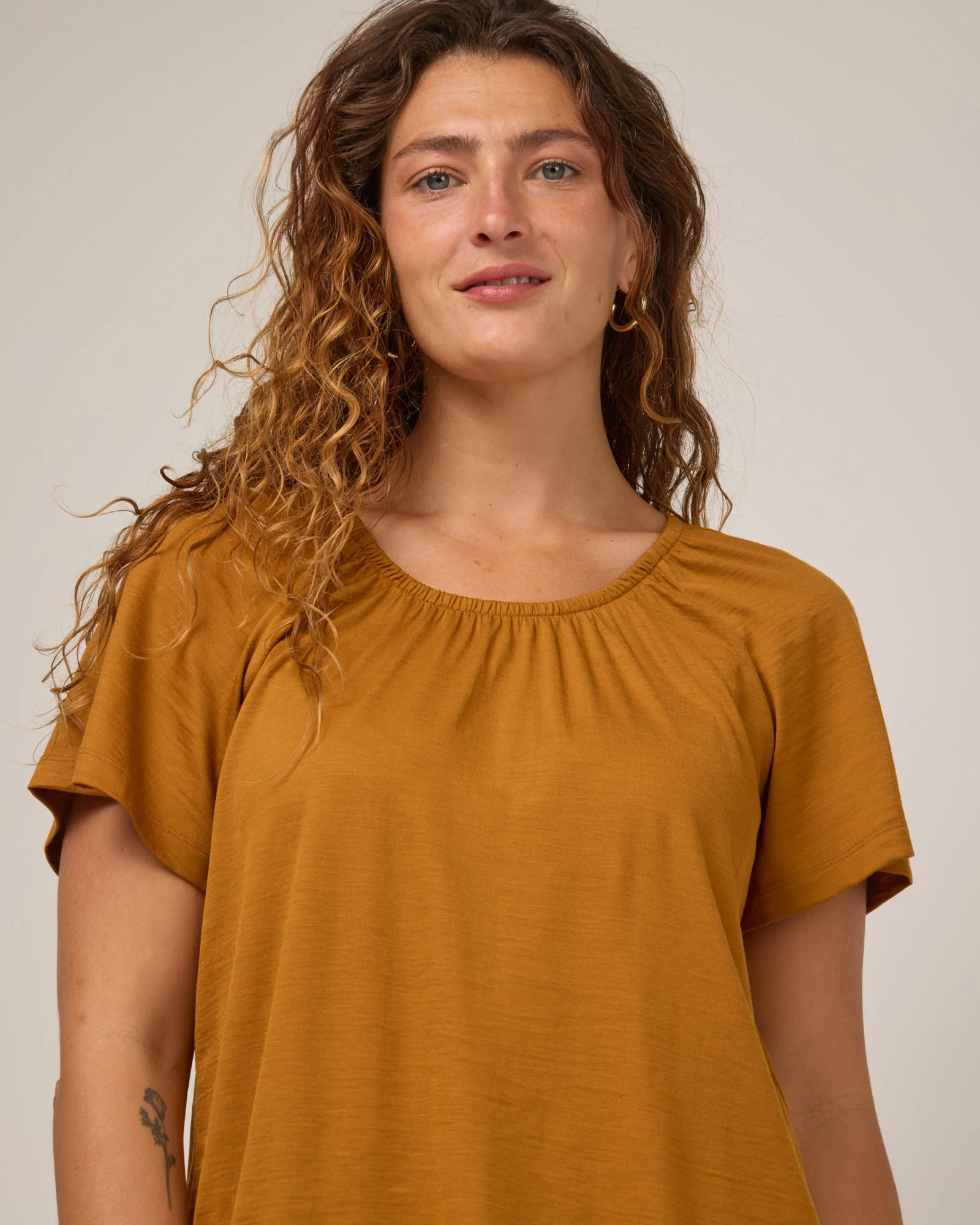 Lilah Signature Gathered Neck Tee - Image 4