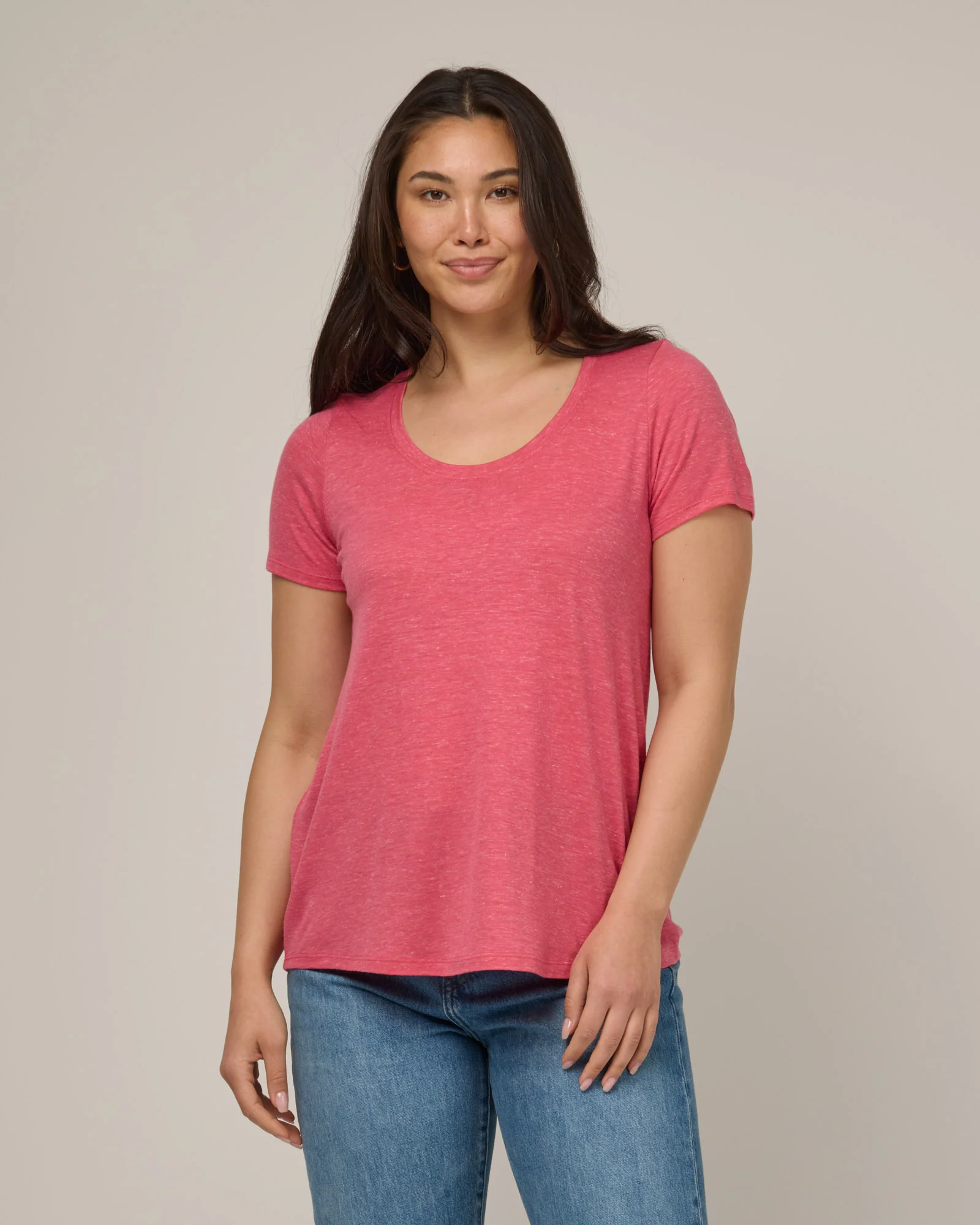 Stella Linen Scoop Neck Tee - Image 3